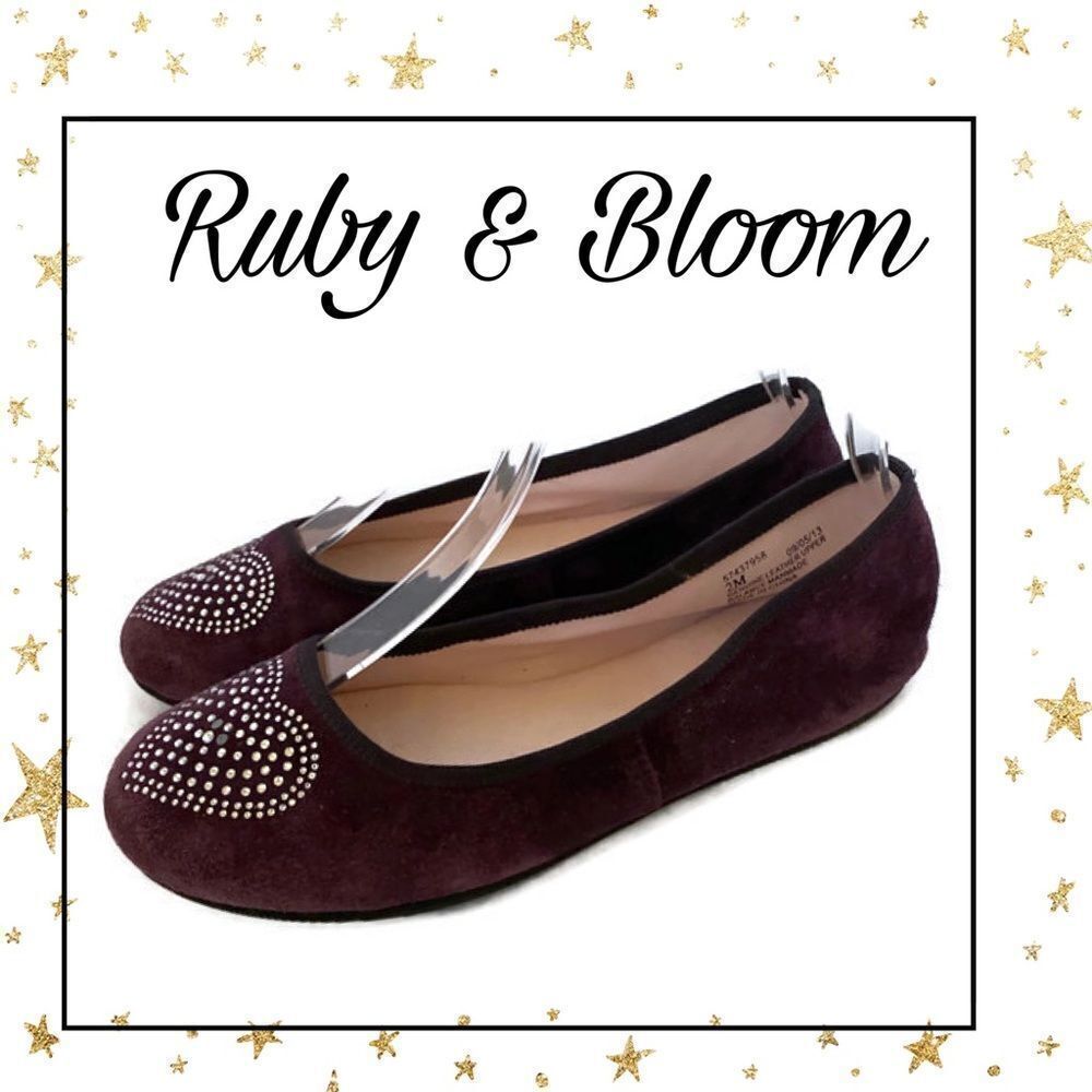 Ruby & Bloom Girl’s Purple Suede Leather Flats 2